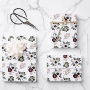 Feuilles de papier d'enveloppement floral d'aquare