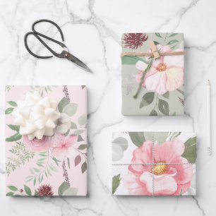 Feuilles de papier d'enveloppement floral d'aquare