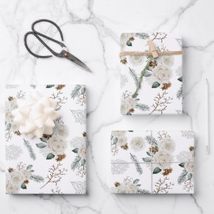 Feuilles de papier d'enveloppement floral et botan