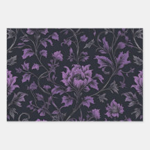 Feuilles de papier d'enveloppement Gothique Floral