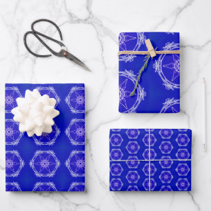 Feuilles de papier d'enveloppement Mandala bleu