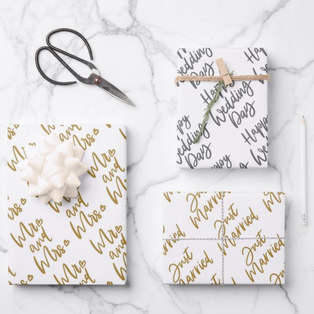 Feuilles de papier d'enveloppement Mariage (Recto)