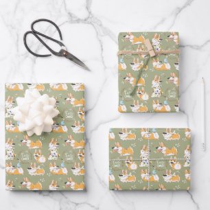 Feuilles de papier d'enveloppement mignonne Corgi