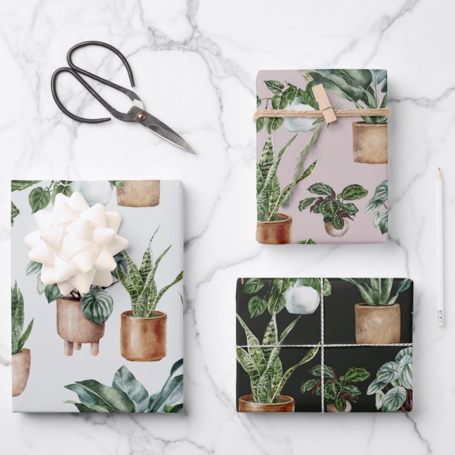 Feuilles de papier d'enveloppement Plantes (Recto)