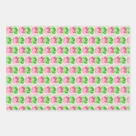 Feuilles de papier d'enveloppement Rose rose et ve