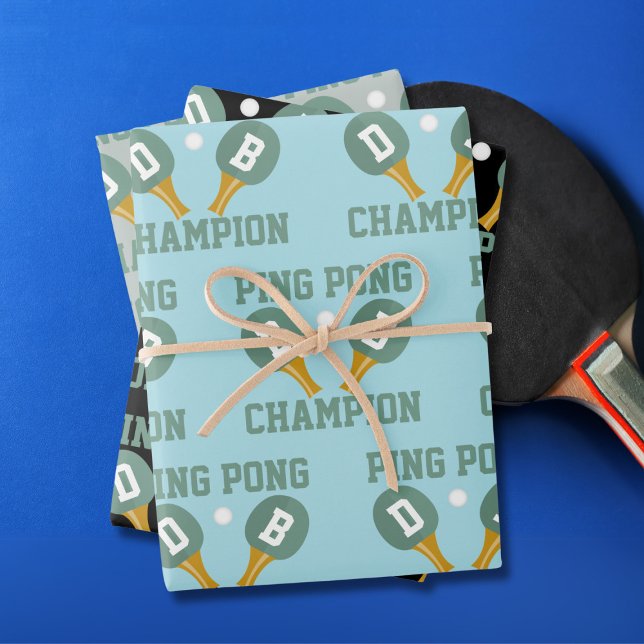 Feuilles de papier du champion Ping Pong (For the Ping Pong Champion in your life. Your add their initials)