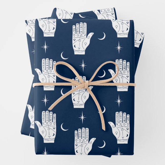Feuilles De Papier Emballage Palmistique À Mains (En situation)