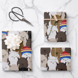 Feuilles de papier enveloppant Alpacas