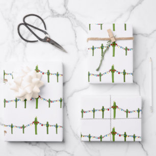 Feuilles de papier enveloppant de cactus de Noël