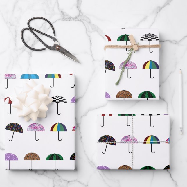Feuilles de papier enveloppant des parapluies (Recto)