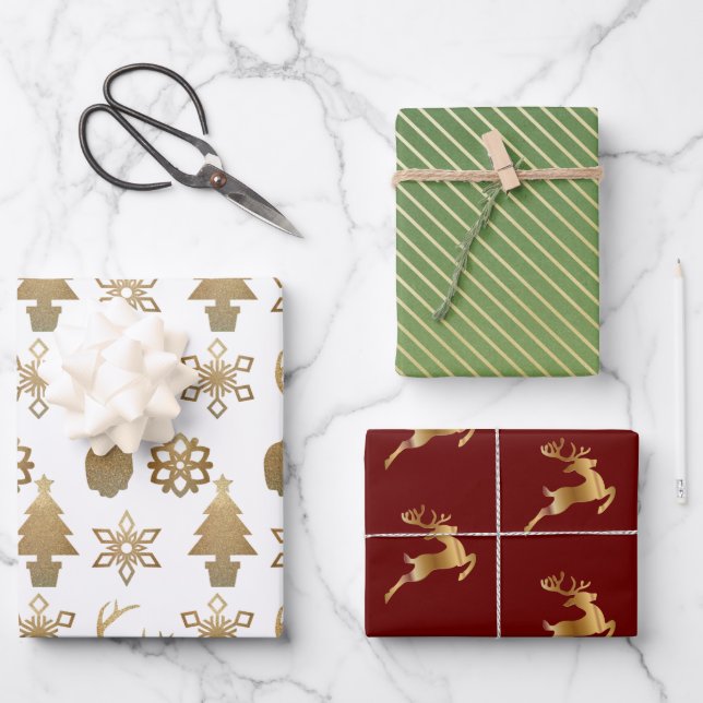 Feuilles de papier enveloppant Noël-Traditions (Recto)