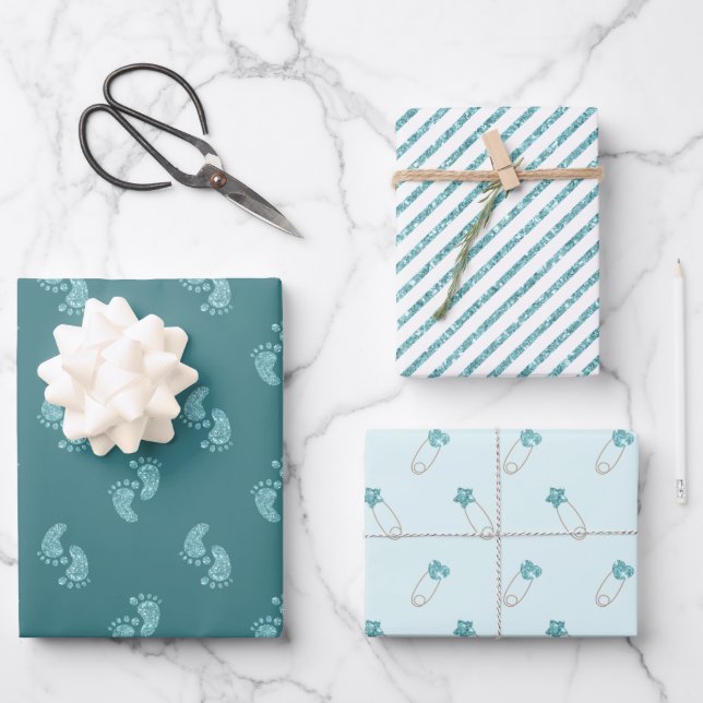 Feuilles de papier enveloppant pour bébé en Partie (Recto)