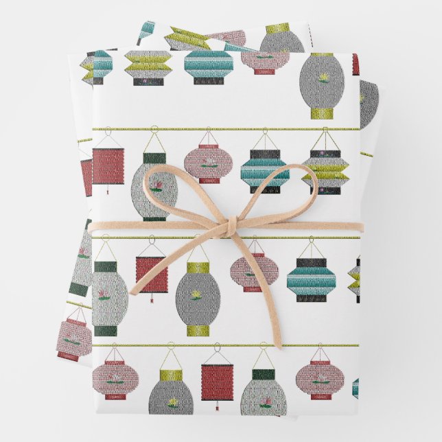 Feuilles de papier enveloppantes de lanternes (En situation)