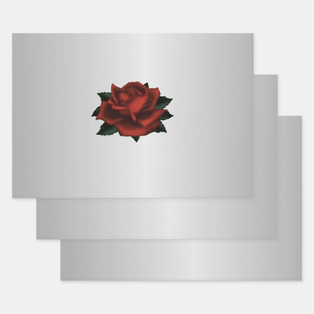 Feuilles de papier Mariage gothique rouge Rose (Lot)