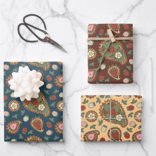 Feuilles de papier Motif à enveloppement de fraise