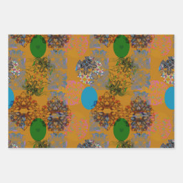 Feuilles de papier orange Brown bleu vert pour env