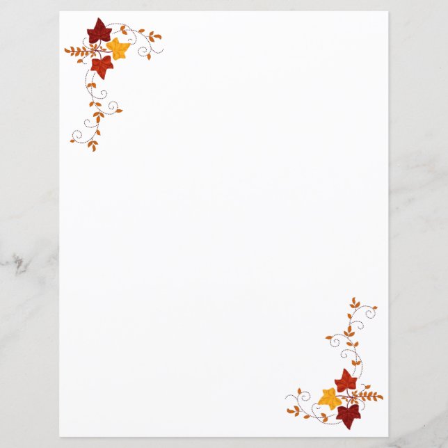 Feuilles de papier - Vignes d'automne (Devant)