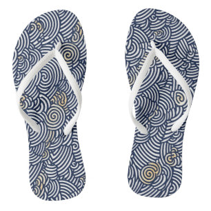 Feuilles de tongs de chiyogami japonais bleu et bl