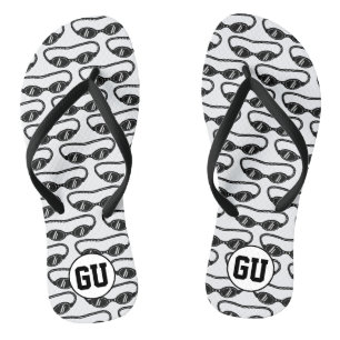 Feuilles de tongs monogrammes personnalisées avec 