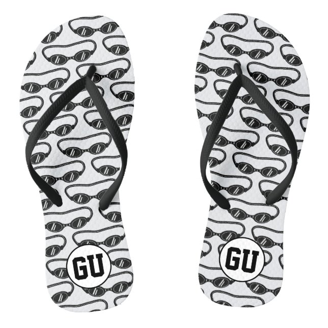 Feuilles de tongs monogrammes personnalisées avec  (Semelle)