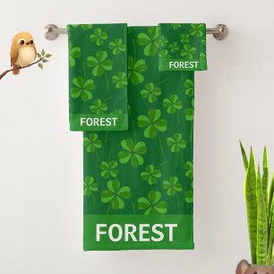Feuilles de trèfle chanceux modernes tendance sur 