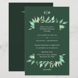 Feuilles de verdure Invitations de mariage budgéta