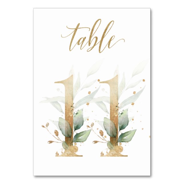 Feuilles de Vert Or Table 11, Numéro de Table (Par défaut)