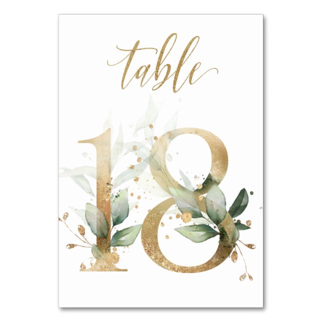 Feuilles de Vert Or Table 18, Numéro de Table (Par défaut)