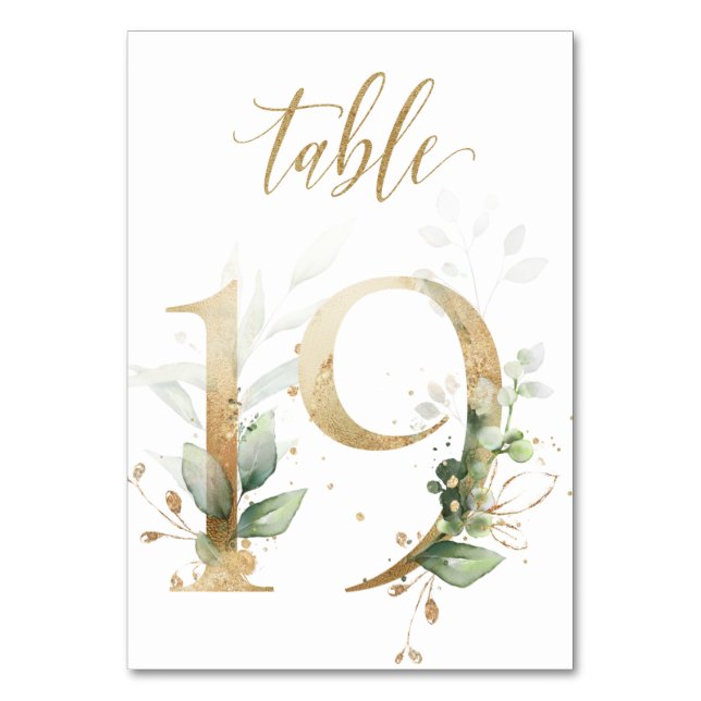 Feuilles de Vert Or Table 19, Numéro de Table (Par défaut)
