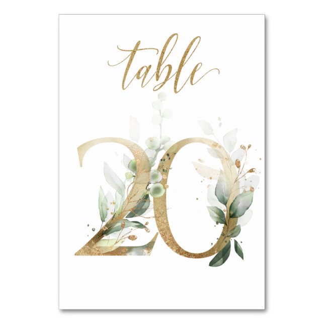 Feuilles de Vert Or Table 20, Numéro de Table (Par défaut)
