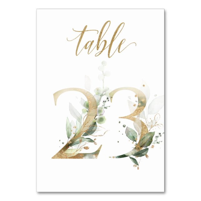 Feuilles de Vert Or Table 23, Numéro de Table (Par défaut)