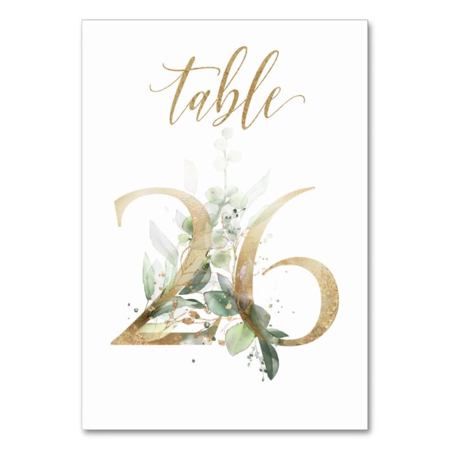 Feuilles de Vert Or Table 26, Numéro de Table (Par défaut)