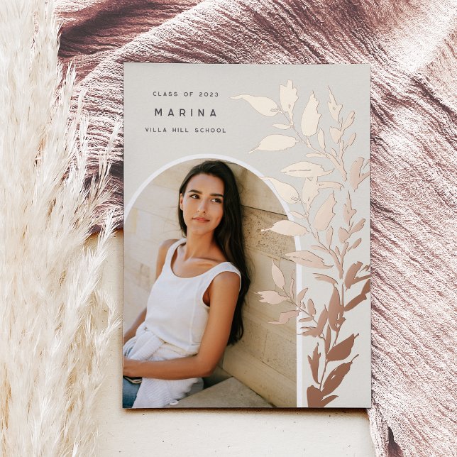 Feuilles déjoués | Faire-part d'obtention d'une li (Créateur téléchargé)