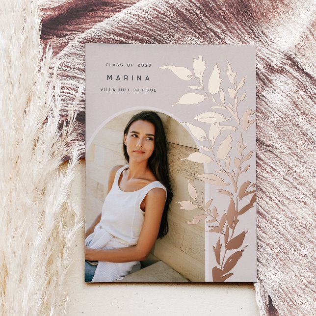 Feuilles déjoués | Faire-part d'obtention d'une li (Créateur téléchargé)