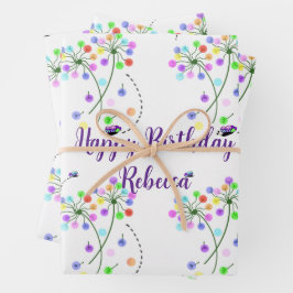 Feuilles d'emballage cadeau d'anniversaire de dans