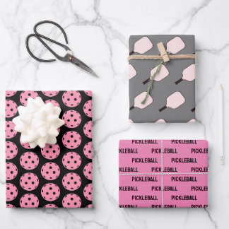 Feuilles d'emballage de pickleball rose et noir pa