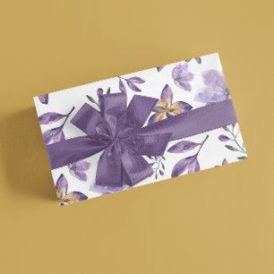 Feuilles d'emballage floral violet aquarelle