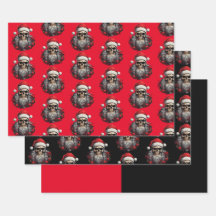 Feuilles d'enveloppement crânien Père Noël 3pc