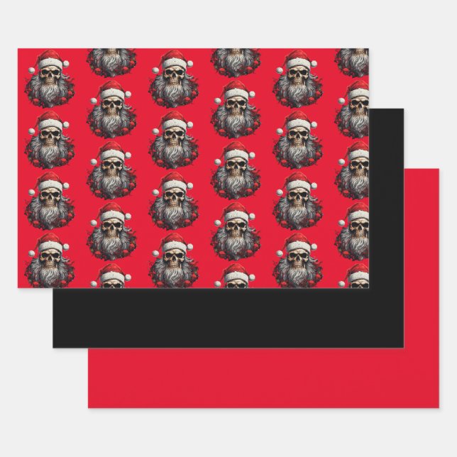 Feuilles d'enveloppement crânien Père Noël 3pc (Lot)