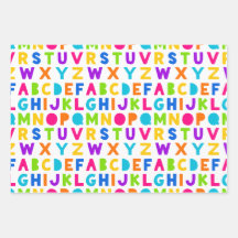 Feuilles d'enveloppement d'Alphabet arc-en-ciel mi