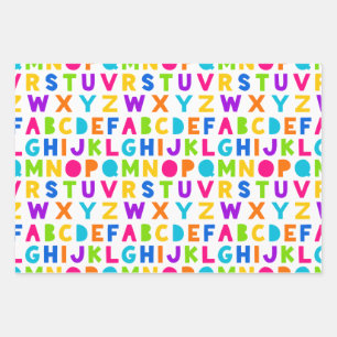 Feuilles d'enveloppement d'Alphabet arc-en-ciel mi