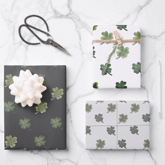 Feuilles d'enveloppement de cadeaux St Patrick - e (Recto)