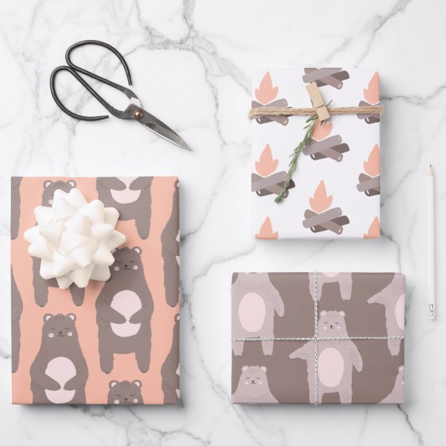 Feuilles d'enveloppement de camping d'ours (Recto)