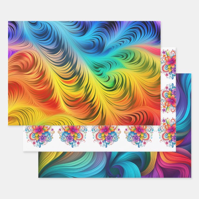 Feuilles d'enveloppement de fierté arc-en-ciel (Lot)