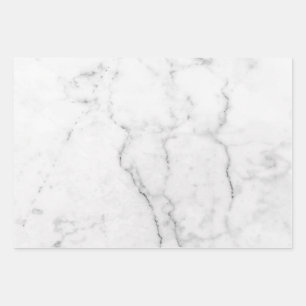Feuilles d'enveloppes cadeau Marbre blanc