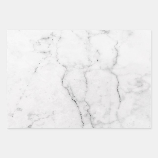 Feuilles d'enveloppes cadeau Marbre blanc (Devant)