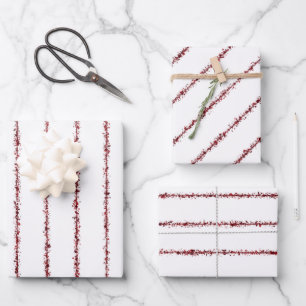 Feuilles d'enveloppes cadeaux à rayures de sang