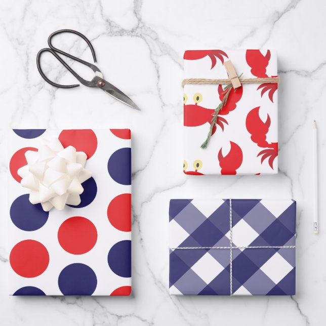 Feuilles d'enveloppes cadeaux En vichy points de c (Recto)