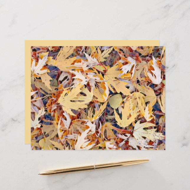 Feuilles d'érable peint en jaune d'automne (Devant/Arrière en situation)