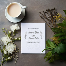 Feuilles dessinés au crayon et faire-part de maria